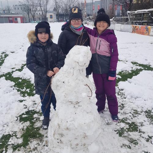 Schneemann bauen 